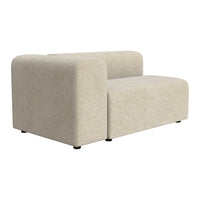 Beige modular sofa with smooth texture and contemporary design, featuring soft, rounded edges and minimalistic style.