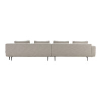 Light beige sectional sofa with subtle texture, sleek lines, and minimalist black legs. Perfect for modern decor.