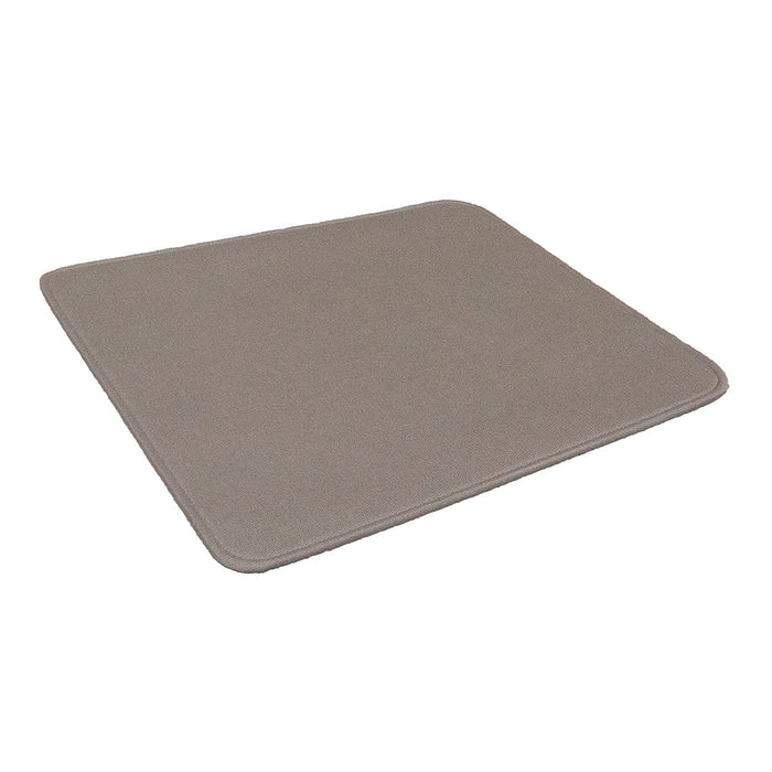 Soft, neutral beige square mat with a smooth texture, perfect for versatile decor.