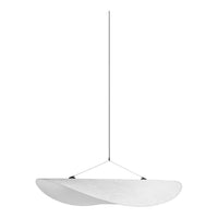 Sleek white pendant light with smooth, curved design; perfect for modern decor.