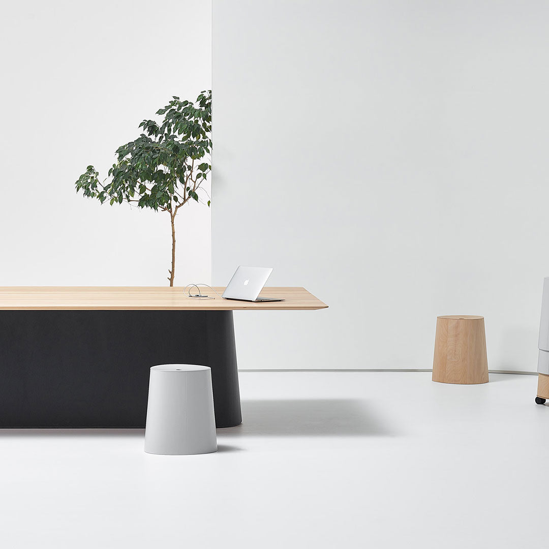 P.O.V. Rectangular Table - Central Base - Oak