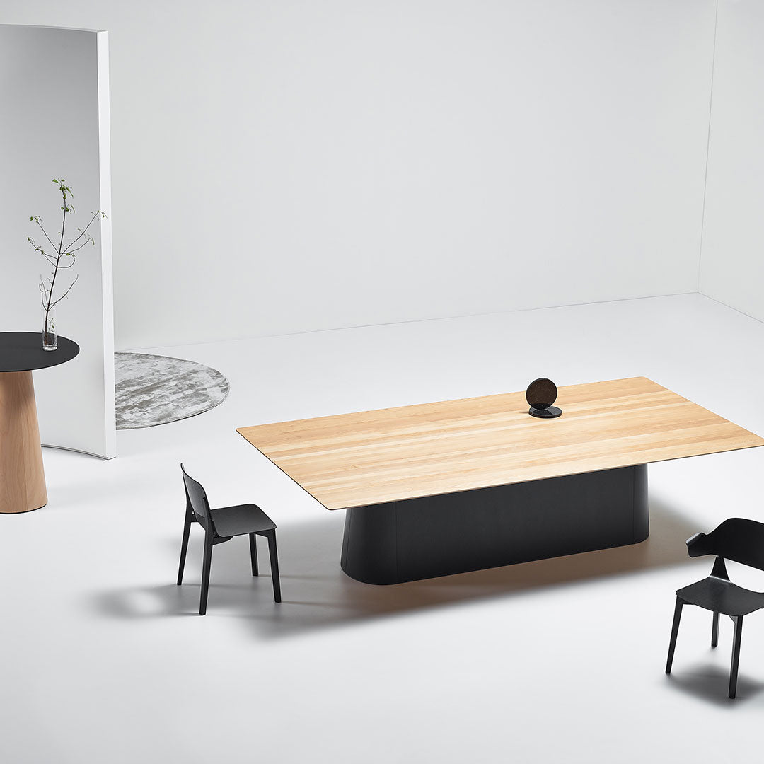 P.O.V. Rectangular Table - Central Base - Oak