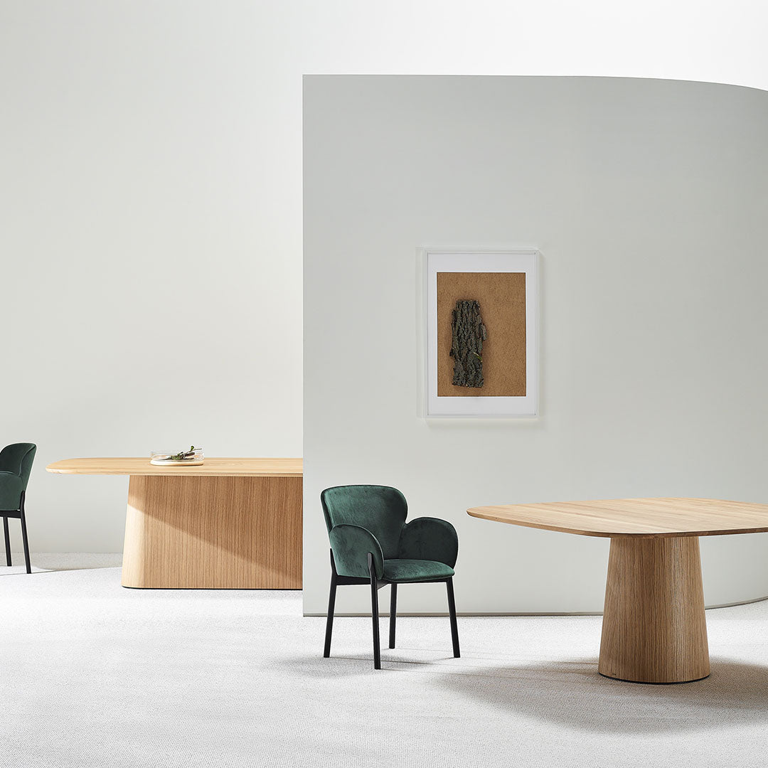 P.O.V. Rectangular Table - Central Base - Oak