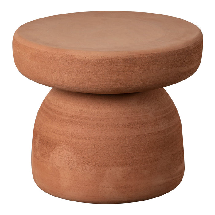 Terra cotta stool with smooth, matte finish and a modern, minimalist design. Perfect for any contemporary décor.