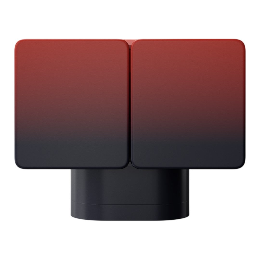 Red to black gradient cube with a sleek, modern design and smooth finish. Perfect for contemporary decor.