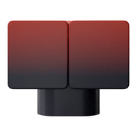 Red to black gradient cube with a sleek, modern design and smooth finish. Perfect for contemporary decor.