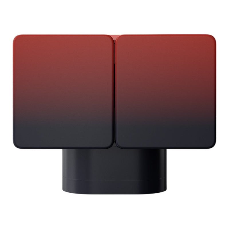 Red to black gradient cube with a sleek, modern design and smooth finish. Perfect for contemporary decor.
