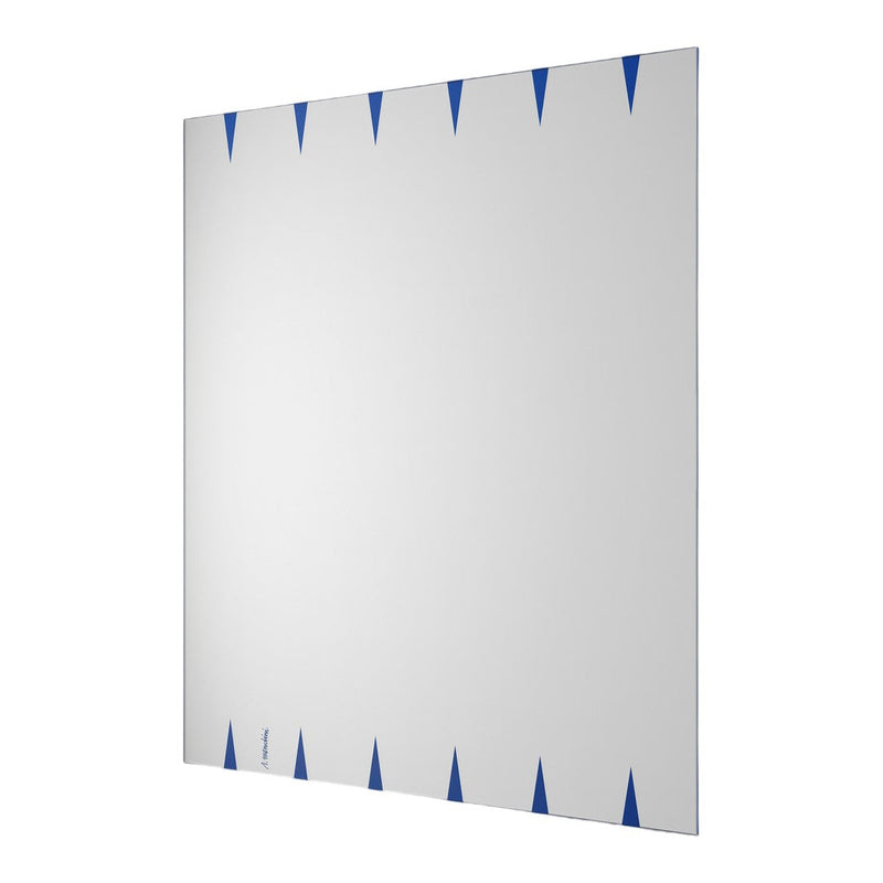 Blue triangular pattern on a white background, creating a modern and stylish look for home decor.