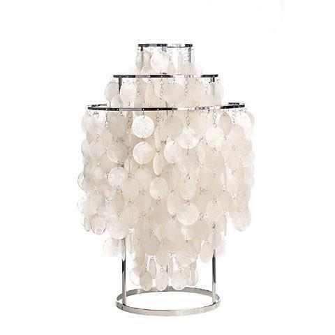 White pendant lamp with circular shell-like patterns, elegantly layered for a modern aesthetic. Perfect for stylish decor.