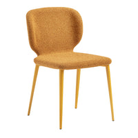 Orange chair with a textured seat and backrest on a white background