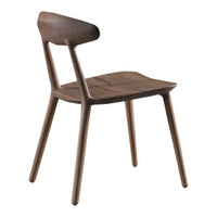 "Elegant dark wood chair with a smooth finish and minimalistic design, perfect for modern decor."