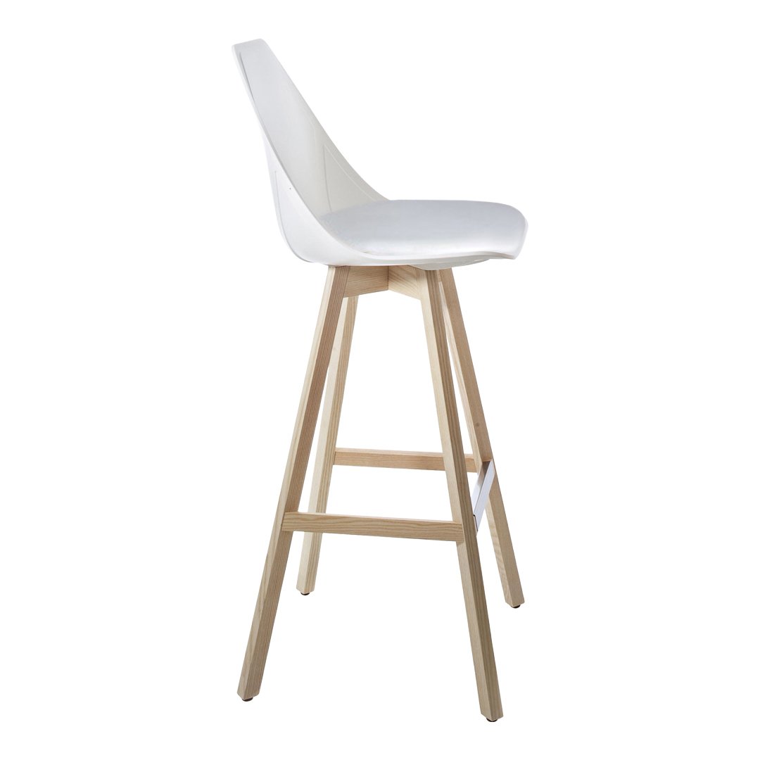 X Bar Stool w/ Wood Base - Seat Upholstered