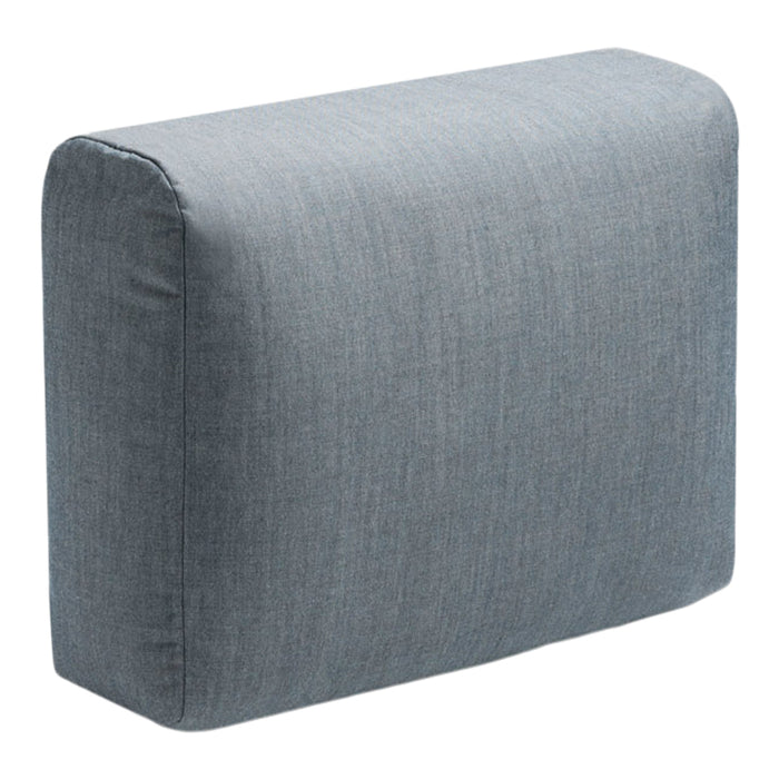 Gray textured cushion with a smooth finish, perfect for modern home decor.