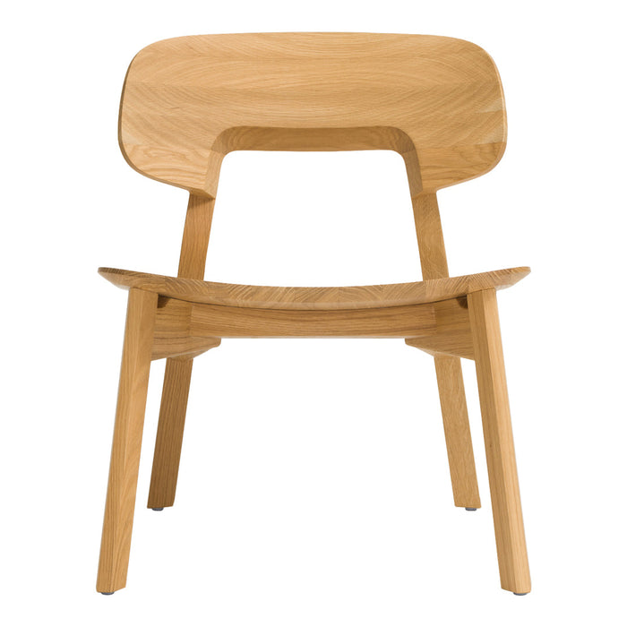 Natural wood chair in light oak finish with a smooth, minimalist design and clean lines. Perfect for modern decor.